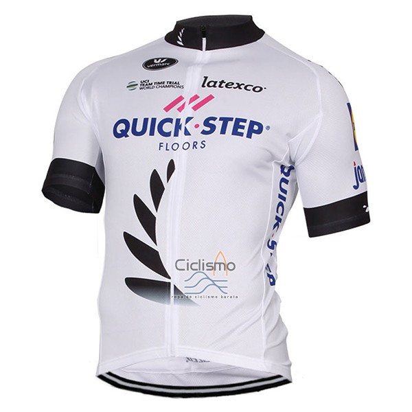 Quick Step Floor Ropa Ciclismo Culotte Corto 2017 Mangas Cortas Quick Step Floors Blanco